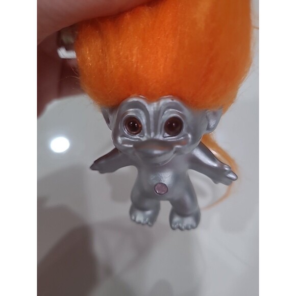 Metallic SILVER w ORANGE Hair * DARK HORSE * DAM TROLL PINK GEM - Picture 3 of 8